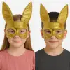 Altın Renk Kumaş Malzemeden İmal Tavşan Maskesi 25X17 cm