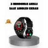 AMOLED Ekranlı Smartwatch – 3 Kordonlu, Kalp Atış & Uyku Takipli Akıllı Saat