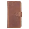 Apple iPhone 12 mini Uyumlu Deri Cüzdanlı Kılıf G2 Antik Kahve