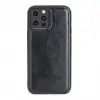 Apple iPhone 12 Pro Max Uyumlu Deri Arka Kapak RST1 Siyah