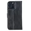 Apple iPhone 13 Pro Max Uyumlu Deri Cüzdanlı Kılıf Rustik Siyah