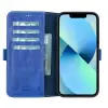 Apple iPhone 13 Pro Uyumlu Deri Cüzdanlı Kılıf Okyanus Mavi