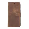 Apple iPhone 14 Uyumlu Deri Cüzdanlı Kılıf MWWN G2 Kahve