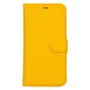 Apple iPhone 15 Plus Uyumlu Deri Cüzdanlı Kılıf MWWN FL12 Sarı