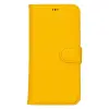 Apple iPhone 15 Pro Max Uyumlu Deri Cüzdanlı Kılıf MWWN FL12 Sarı