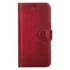 Apple iPhone 15 Pro Max Uyumlu Deri Cüzdanlı Kılıf MWWN V4EF Kırmızı