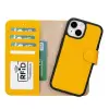 Apple iPhone 15 Uyumlu Deri Cüzdanlı Kılıf MWWN FL12 Sarı