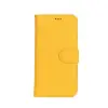 Apple iPhone 16 uyumlu, Hakiki Deri, El Yapımı, Cüzdanlı Kılıf, Limon Sarı