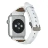 Apple Watch Uyumlu Deri Kordon 38-40-41mm Slim F3 Beyaz