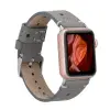 Apple Watch Uyumlu Deri Kordon BA8 42-44-45mm RST9 Gri