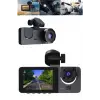 Araç İçi Dikiz Kamerası Sürüş Kaydedici 3 Lensli DVR Kamera