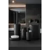 5 Parça Siyah Çizgili Yuvarlak 5li Eco Banyo Seti Çöp Kovası Tuvalet Fırçası Sabunluk Diş Fırçalık
