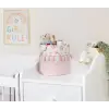 Baby Kullanımı Kolay Desenli Taşınabilir Düzenleyici Yuvarlak Sepet(pembe)