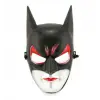 Kırmızı Gözlü Siyah Batman Maske - Lastikli Batgirl Maskesi 28x17 cm