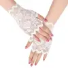 Beyaz Dantel Parmaksız Kısa Eldiven