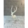 Beyaz Dekoratif Geyik Figürü Şık Ev Aksesuarı