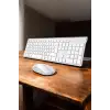 Beyaz Kablosuz Klavye Fare Seti Kablosuz Fare USB Alıcı PC Uyumlu