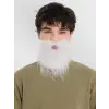 Beyaz Kırçıllı Arkadan Lastikli Beyaz Takma Sakal Yetişkin Çocuk Uyumlu