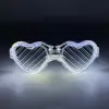 Beyaz LED Işıklı Kalp Gözlük – 3 Modlu