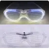 Beyaz Led Işıklı Parti Gözlüğü - Neon Glow Şerit Gözlük 3 Modlu