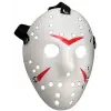 Beyaz Renk Kırmızı Çizgili Tam Yüz Hokey Jason Maskesi Hannibal Maskesi