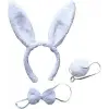 Beyaz Tavşan Kostüm Seti - Taç Papyon Kuyruk