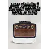 Bluetooth Hoparlör Ahşap Renk Vintage Işıklı Nostaljik Radyo Fm Ahşap Görünümlü