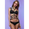 Boyunluklu Şık Tasarım Deri Fantazi Harness Büstiyer 1193