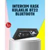 BT22 Motosiklet Kask İçi Bluetooth Kulaklık İnterkom Destekli
