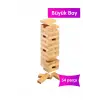 Büyük Boy Doğal Ahşap Denge Oyunu Kule Oyunu 54 Parça Ahşap Yapı Blokları Cenga