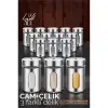 Cam+Çelik Tuzluk Biberlik Karabiberlik 3 Farklı Delikli 12 li SET