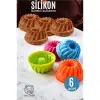 Silikon Göbekli Muffin CupCake Kalıbı - Sürekli Kullanım Muffin Kek Kalıbı 6 ADET