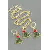 Çam Ağacı Yılbaşı Kutulu Zincir Kolye Set