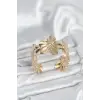 Çiçek Model Pirinç Levha Kadın Bileklik