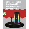 Çift 4 inç Hoparlörlü RGB Işıklı Bluetooth Ses Sistemi