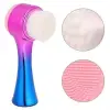 Çift İşlevli Renkli Cilt Yüz Temizleme Fırçası Peeling Masaj Etkili Gözenek Temizleyici Alet