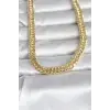 CM 14K Gold Renk Kalın Zincir Model 60 cm Kadın Kolye
