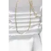 CM 14K Gold Renk Yassı Zincir Model 60 cm Kadın Kolye