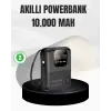 Çoklu Cihaz Destekli 10000 mAh Powerbank Akıllı Ekranlı Taşınabilir Şarj Aleti