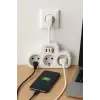 Çoklu Kablolu Priz Yüksek Gerilim Korumalı 3’lü Priz 1x Usb 2x Type-c Çıkışlı Grup Priz Çoğaltıcı Siyah