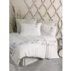 Cotton Box 3D Nakışlı Çift Kişilik Saten Nevresim Takımı Urian Bej