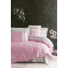 Cotton Box Brode Nakışlı Çift Kişilik Saten Nevresim Takımı Niobe Pembe