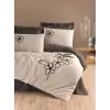 Cotton Box Brode Ranforce Çift Kişilik Nevresim Takımı Panos Kahve