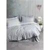Cotton Box Elegant Gri Çift Kişilik Saten Nevresim Takımı