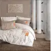Cotton Box Mood Nakışlı Ranforce Çift Kişilik Nevresim Takımı Cool Kahve