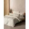 Cotton Box Plain Plaid Çift Kişilik Nevresim Takımı Krem