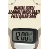 Dijital Masa Saati Termometreli Takvim Çalar Saat Led Ekran Pilli