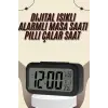 Dijital Masa Saati Termometreli Takvim Çalar Saat Led Ekran Pilli