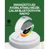 Dijital Saatli Kablosuz Şarj Destekli Rgb Led Işıklı Bluetooth Ses Sistemi