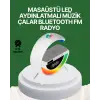 Dijital Saatli Kablosuz Şarj Destekli RGB LED Işıklı Bluetooth Ses Sistemi